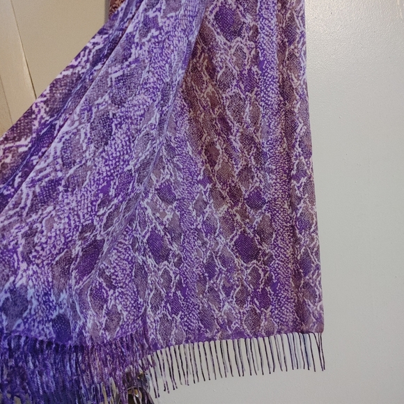 Nordstrom Tassel Scarf/Wrap 90% Wool 10% Cashmere Size OS - Picture 5 of 7